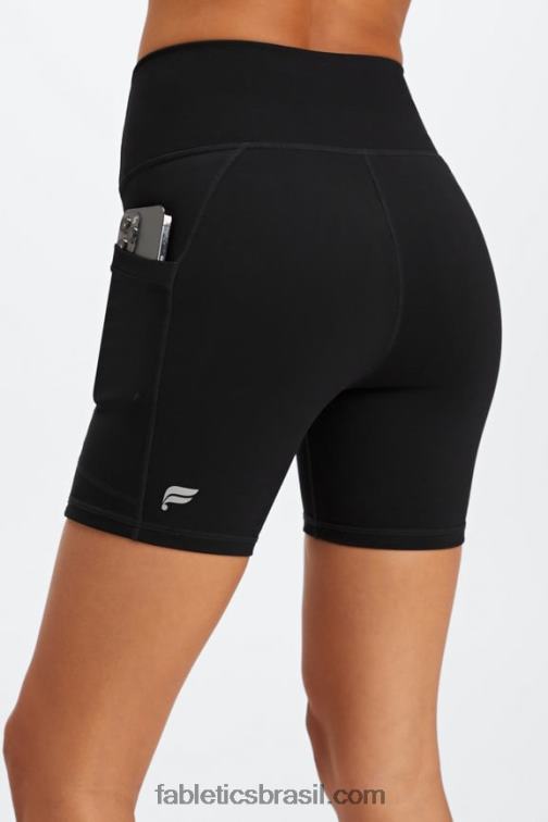Fabletics fuga da ilha/logotipo reflexivo 420HR248 on-the-go powerhold cintura alta 6'' curto 5 mulheres
