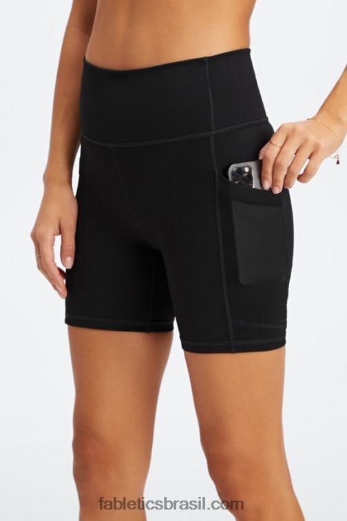 Fabletics fuga da ilha/logotipo reflexivo 420HR248 on-the-go powerhold cintura alta 6'' curto 5 mulheres