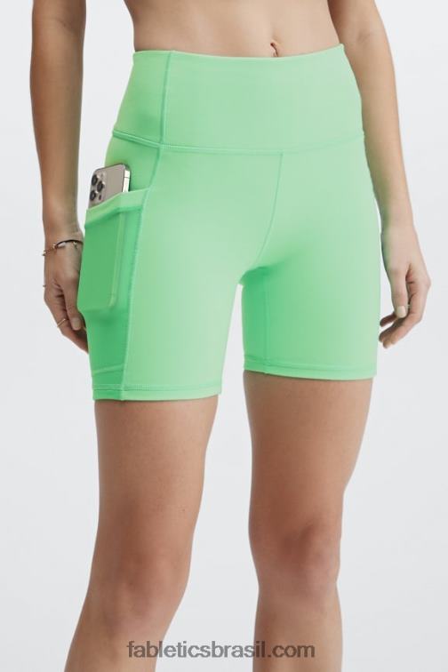 Fabletics fumaça/opala 420HR264 on-the-go powerhold cintura alta 6'' curto 8 mulheres