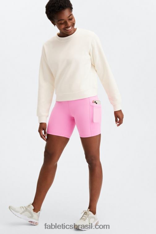 Fabletics fumaça/opala 420HR265 on-the-go powerhold cintura alta 6'' curto 8 mulheres