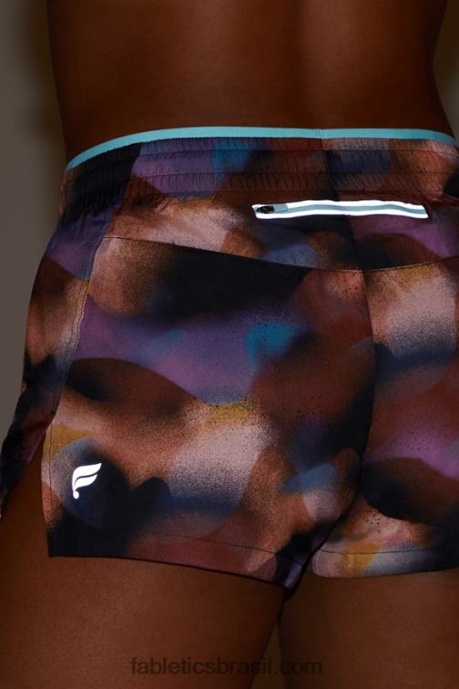 Fabletics fusão/onda de cristal/prata reflexiva 420HR275 respirar cintura média correr curto mulheres