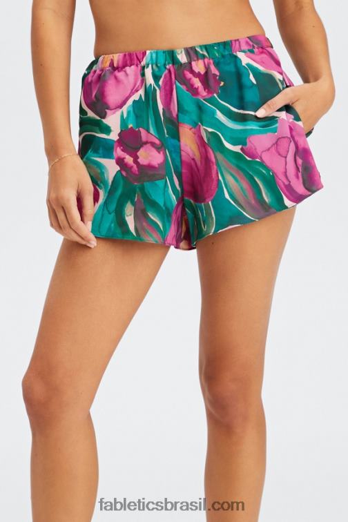 Fabletics girassol/bem baga 420HR499 ecosatin dormir curto mulheres