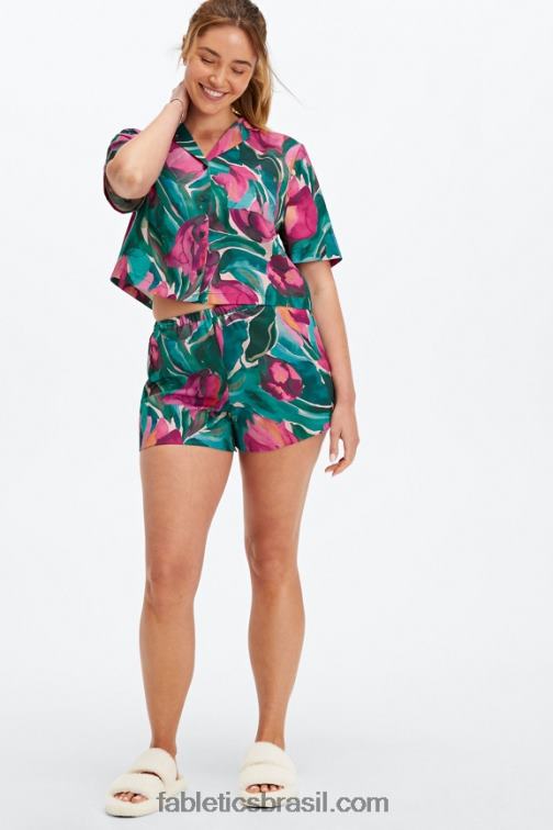 Fabletics girassol/bem baga 420HR499 ecosatin dormir curto mulheres
