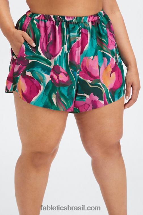 Fabletics girassol/bem baga 420HR500 ecosatin dormir curto mulheres