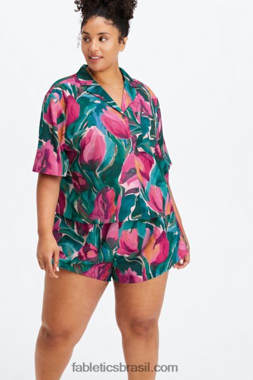 Fabletics girassol/bem baga 420HR500 ecosatin dormir curto mulheres