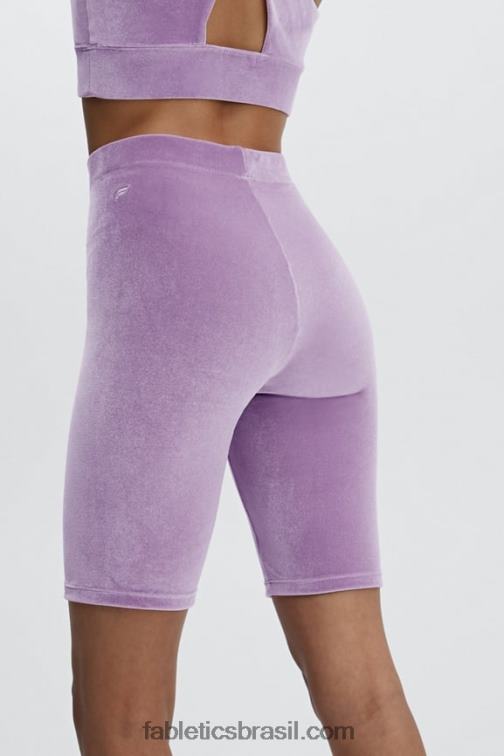 Fabletics iridescente mocha/duna de areia 420HR529 short veludo cintura alta 9 mulheres