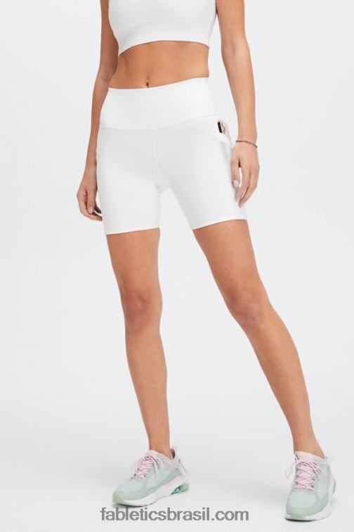 Fabletics kaitoke verde/branco 420HR261 on-the-go powerhold cintura alta 6'' curto 7 mulheres
