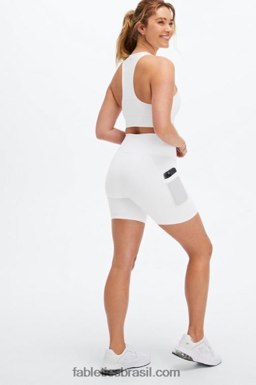 Fabletics kaitoke verde/branco 420HR261 on-the-go powerhold cintura alta 6'' curto 7 mulheres