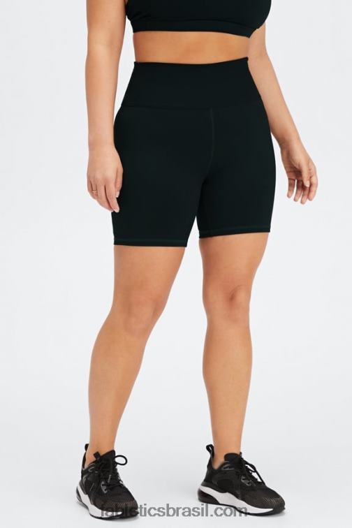 Fabletics leo ondulado preto/ocre queimado 420HR418 boost powerhold cintura alta 6'' short mulheres