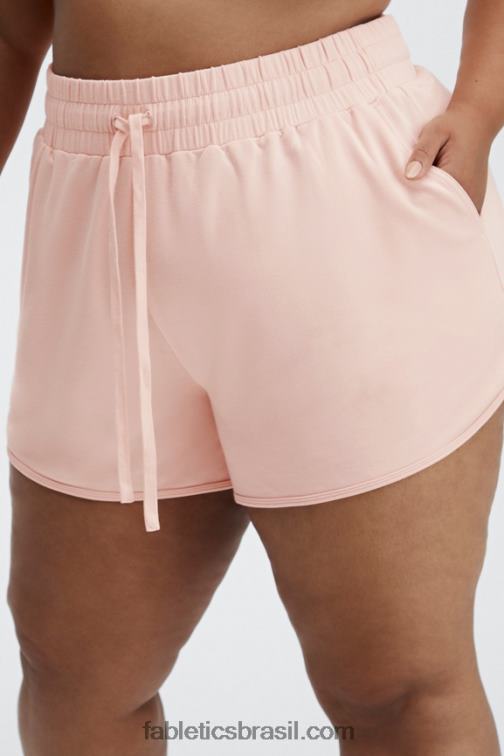 Fabletics logotipo branco/branco 420HR481 short de academia lounge terry mulheres