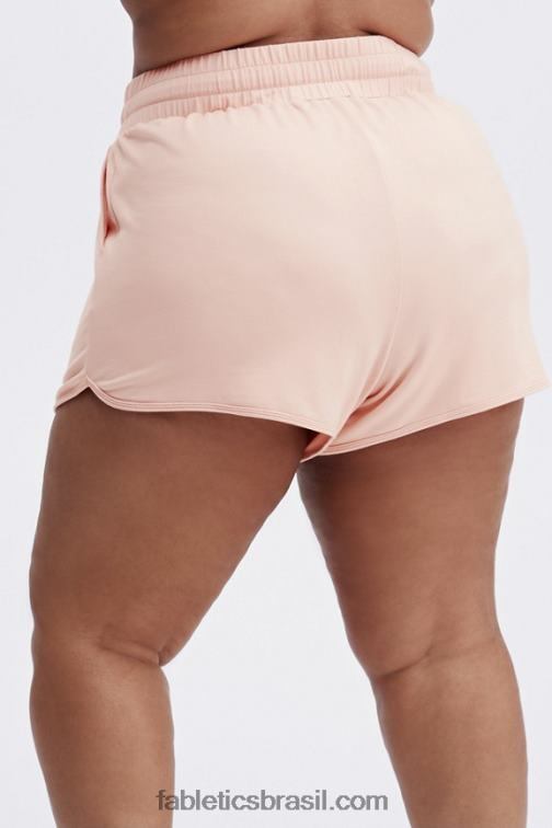Fabletics logotipo branco/branco 420HR481 short de academia lounge terry mulheres