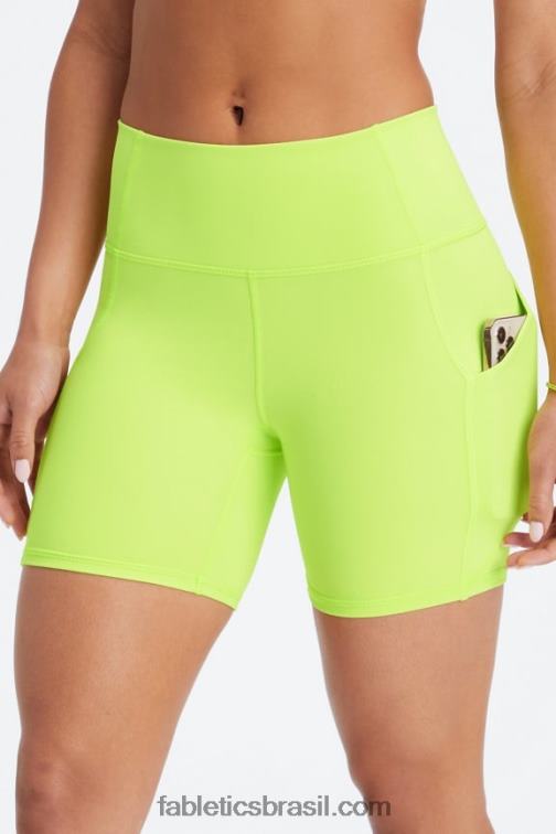 Fabletics mármore fumê/ferro azul 420HR296 oasis pureluxe cintura alta 6'' short 12 mulheres