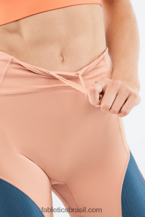 Fabletics madeira de bétula/verdadeiro azul-petróleo/laranja estourada 420HR541 cintura alta motion365 corrida curta 6