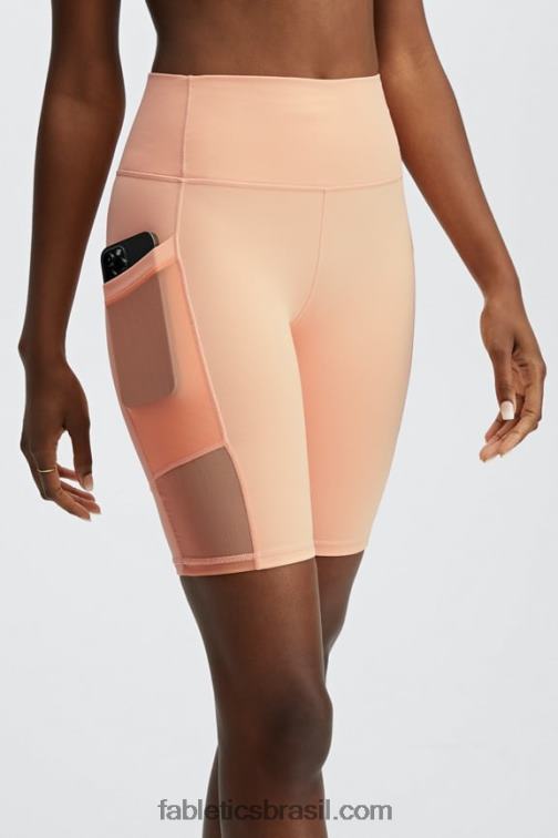 Fabletics manjericão/verde cítrico/nuvem rosa 420HR518 short powerhold cintura alta on-the-go 9'' mulheres