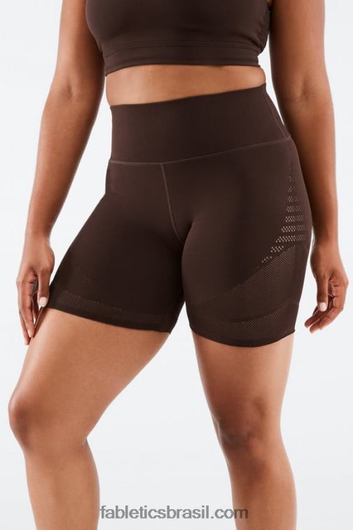 Fabletics marinha/marina 420HR532 short cintura alta 6'' em malha esculpida mulheres
