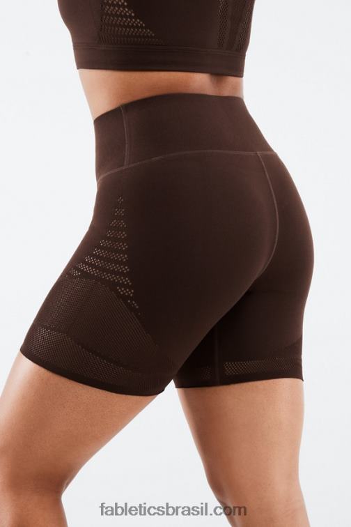 Fabletics marinha/marina 420HR532 short cintura alta 6'' em malha esculpida mulheres