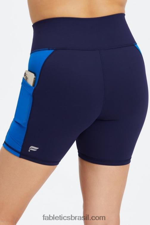Fabletics marinho profundo/azul elétrico 420HR249 on-the-go powerhold cintura alta 6'' curto 5 mulheres