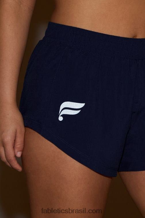 Fabletics marinho profundo/logotipo reflexivo 420HR458 velocidade máxima cintura média corrida curta mulheres