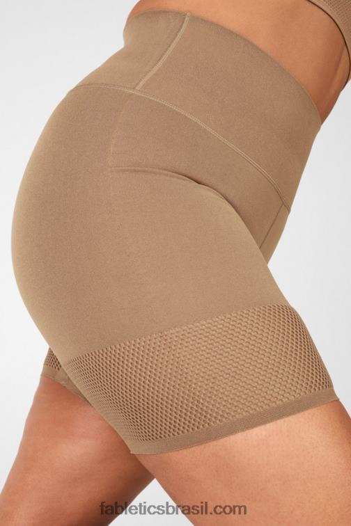 Fabletics marinho profundo/logotipo reflexivo 420HR587 short cintura alta em malha esculpida mulheres