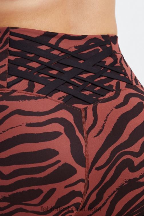 Fabletics mogno zebra stroke/preto 420HR416 boost powerhold cintura alta 6'' short mulheres