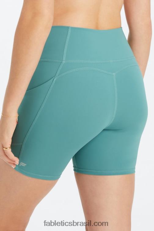 Fabletics nova azul/sino azul 420HR293 oasis pureluxe cintura alta 6'' short 11 mulheres