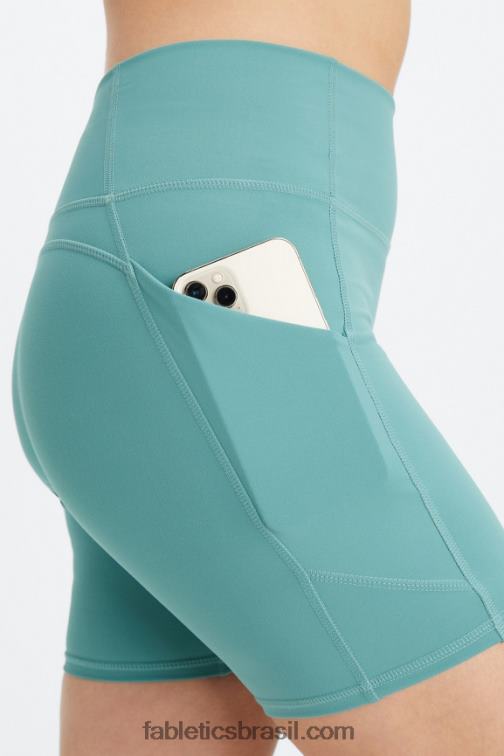 Fabletics nova azul/sino azul 420HR293 oasis pureluxe cintura alta 6'' short 11 mulheres