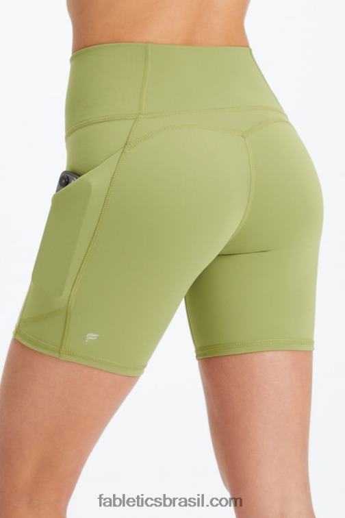 Fabletics nuvem de chuva/cinza ártico 420HR294 oasis pureluxe cintura alta 6'' short 12 mulheres