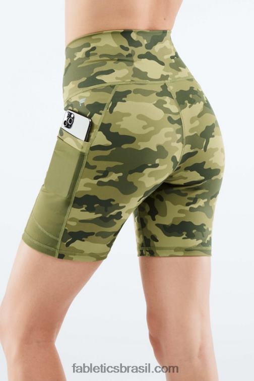 Fabletics nuvem de tempestade/ombre o dia todo 420HR267 on-the-go powerhold cintura alta 6'' curto 8 mulheres