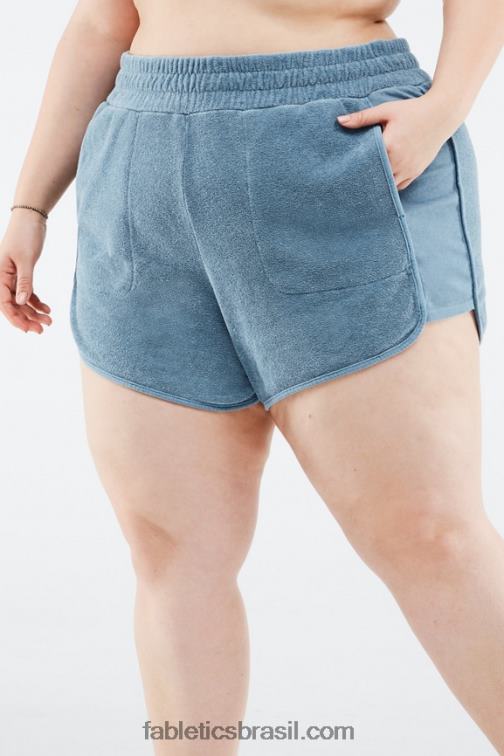 Fabletics onda de cristal/lilás enevoado 420HR577 bermuda felpuda ecológica mulheres