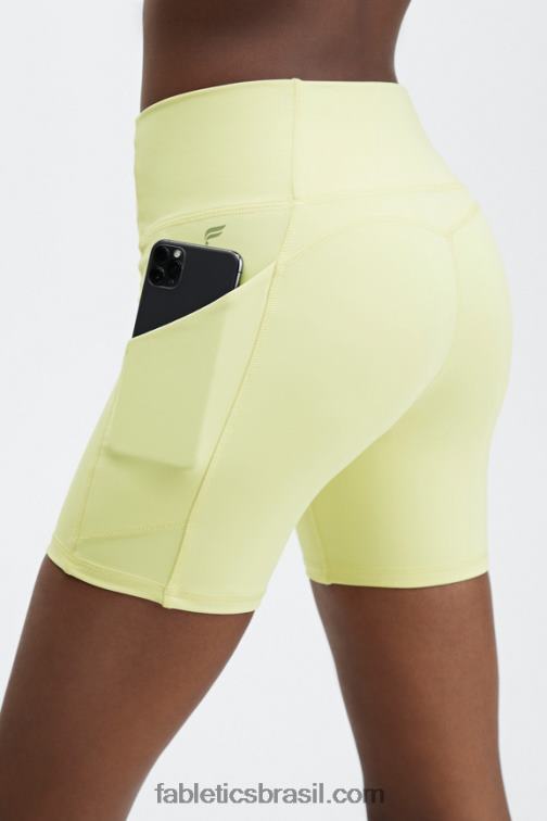 Fabletics opala/rosa de pelúcia 420HR310 oasis pureluxe cintura alta 6'' short 15 mulheres