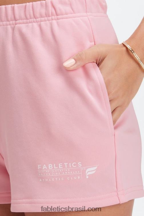 Fabletics orquídea rosa/clube atlético 420HR374 short de moletom leve go-to-slim mulheres