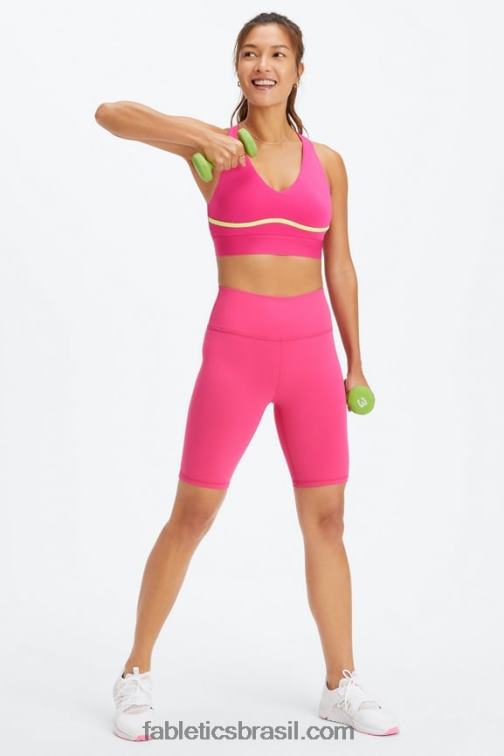 Fabletics pôr do sol/fogueira 420HR325 define powerhold cintura alta 9'' short 16 mulheres