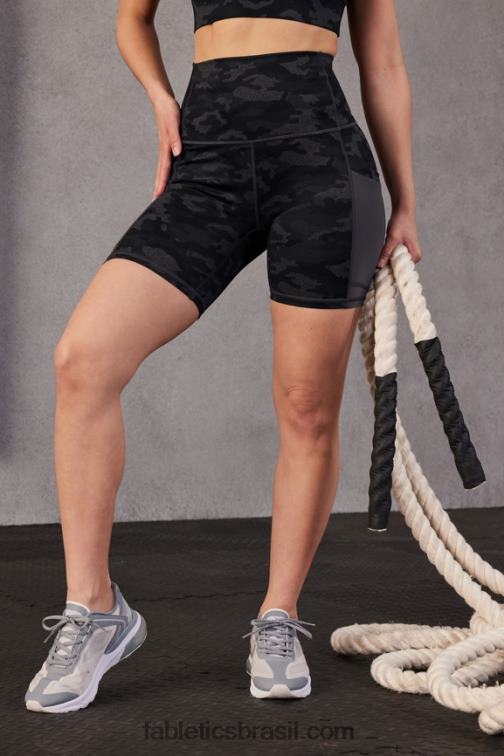 Fabletics pelúcia rosa/calêndula 420HR253 on-the-go powerhold cintura alta 6'' curto 6 mulheres