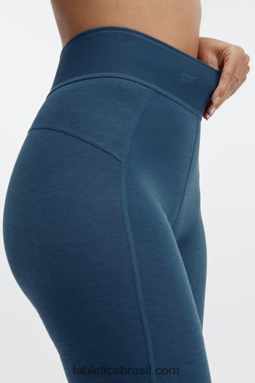 Fabletics pincel camuflagem/sequóia 420HR385 calção de bicicleta de baselayer de lã de cintura ultra subida 6