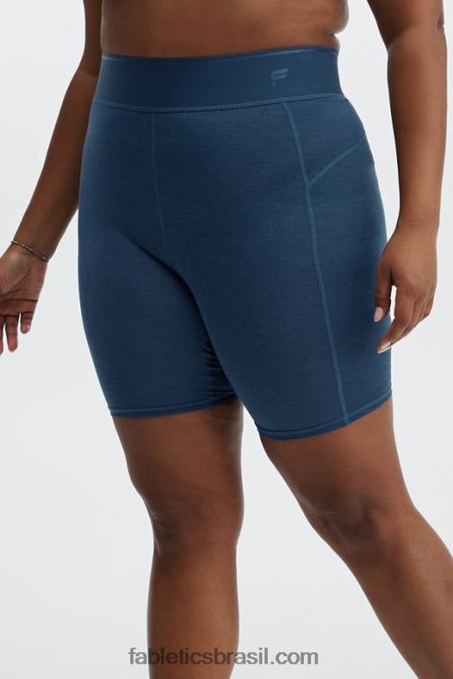 Fabletics pincel camuflagem/sequóia 420HR386 calção de bicicleta de baselayer de lã de cintura ultra subida 6" mulheres