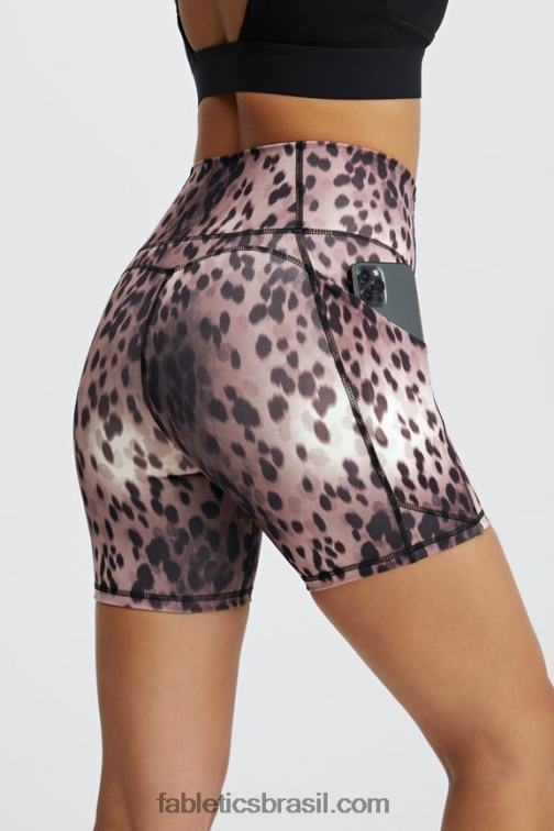 Fabletics piscina/prata reflexiva 420HR309 oasis pureluxe cintura alta 6'' short 15 mulheres