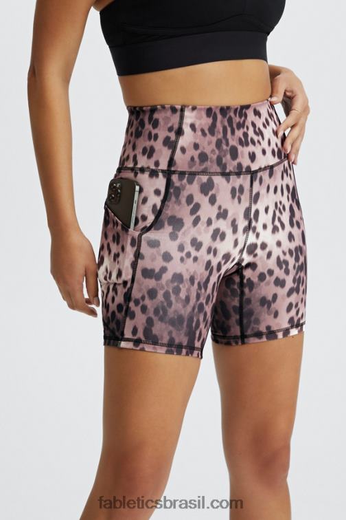 Fabletics piscina/prata reflexiva 420HR309 oasis pureluxe cintura alta 6'' short 15 mulheres