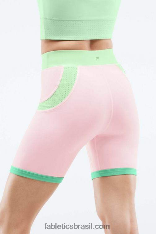 Fabletics pixie/água tropical/babosa 420HR568 shorts motion365 color block cintura alta mulheres