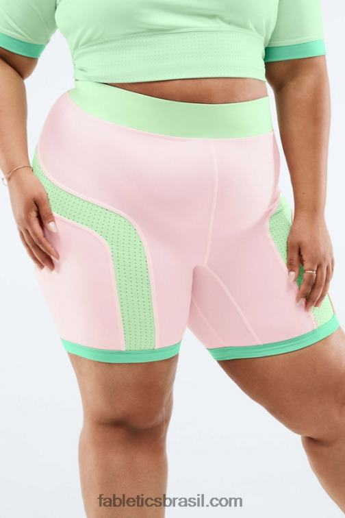 Fabletics pixie/água tropical/babosa 420HR569 shorts motion365 color block cintura alta mulheres
