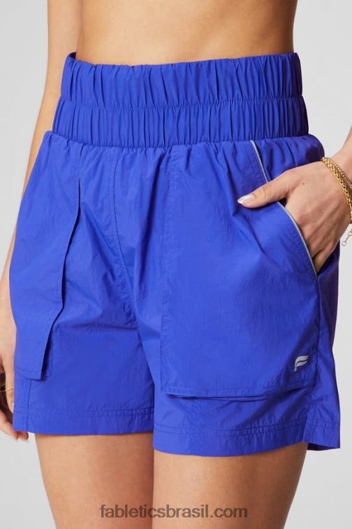 Fabletics prata real/reflexiva extrema 420HR605 short de náilon com cintura ultra alta mulheres