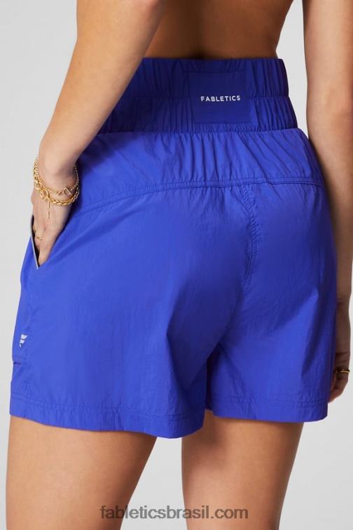 Fabletics prata real/reflexiva extrema 420HR605 short de náilon com cintura ultra alta mulheres