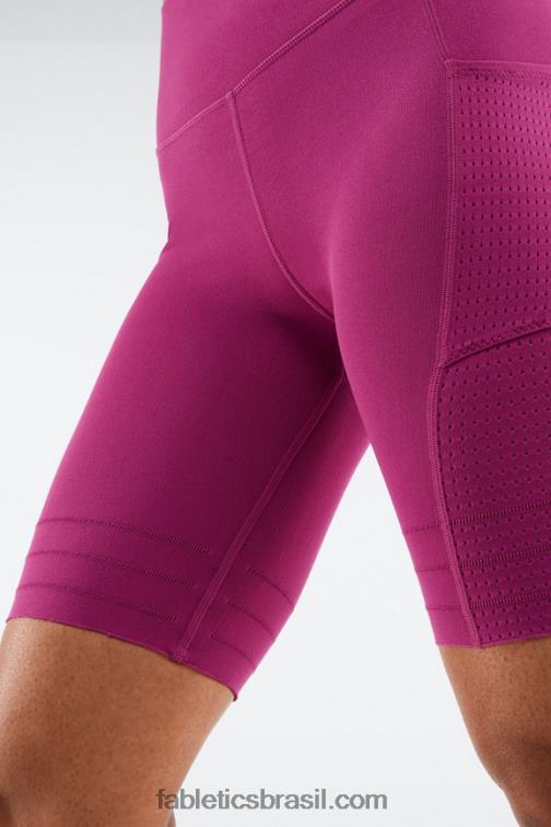 Fabletics preto/branco clássico 420HR544 short de malha cintura alta com bolso mulheres