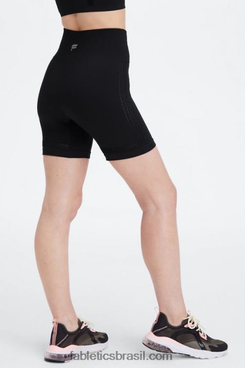 Fabletics preto/estanho 420HR355 short 6'' cintura alta sem costuras sync mulheres