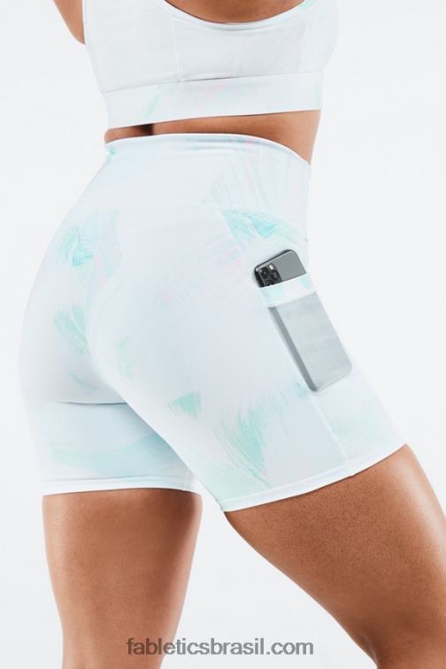 Fabletics preto/micro ponto 420HR268 on-the-go powerhold cintura alta 6'' curto 9 mulheres