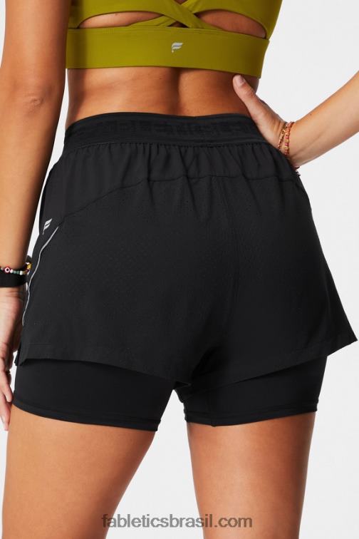 Fabletics preto/prata reflexivo 420HR598 corrida perfurada 5