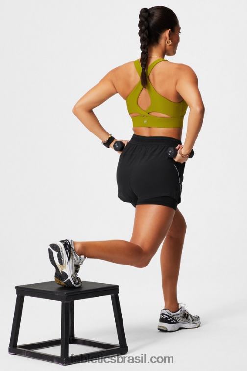 Fabletics preto/prata reflexivo 420HR598 corrida perfurada 5