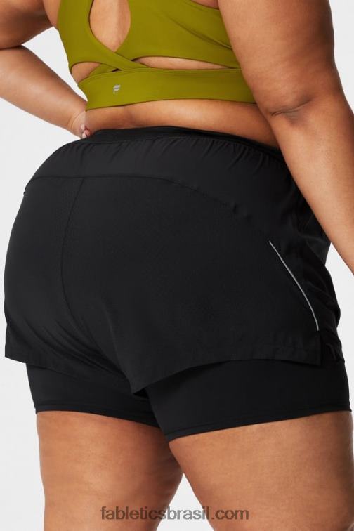 Fabletics preto/prata reflexivo 420HR599 corrida perfurada 5