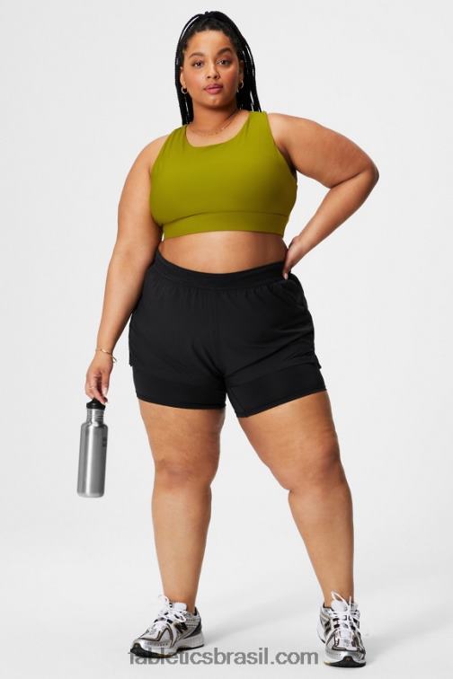 Fabletics preto/prata reflexivo 420HR599 corrida perfurada 5