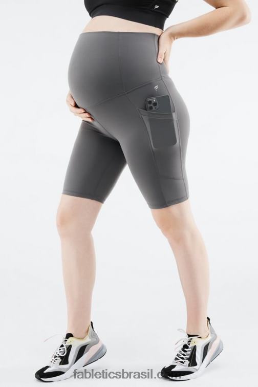 Fabletics réptil verde/folha 420HR512 short cintura alta pureluxe maternidade 9'' mulheres