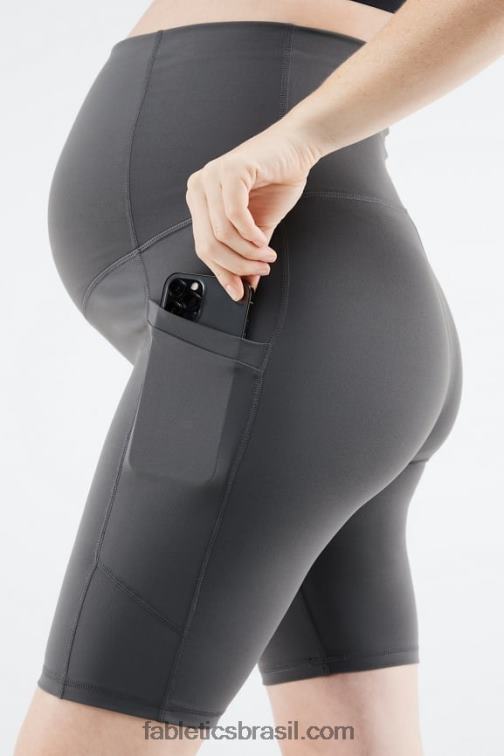 Fabletics réptil verde/folha 420HR512 short cintura alta pureluxe maternidade 9'' mulheres
